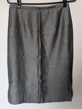 Della Spiga Size 8 Career Office Mohair Blend Textured Charcoal Grey Skirt